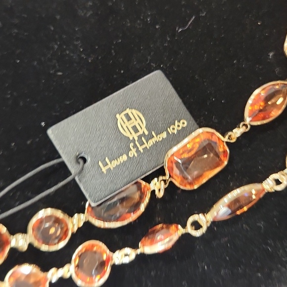 🔹️House of Harlow 🔹️1960 Gold and Amber Orange Gemstones   40" Necklace - Picture 4 of 8